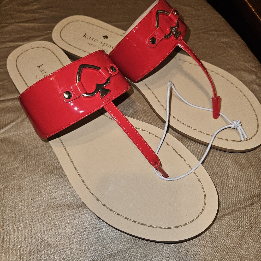 Kate Spade red patent leather sandals, women's size 10